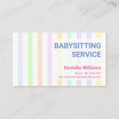 スイートプロフェッショナルパステルストライプズバビシッティング 名刺 (正面)