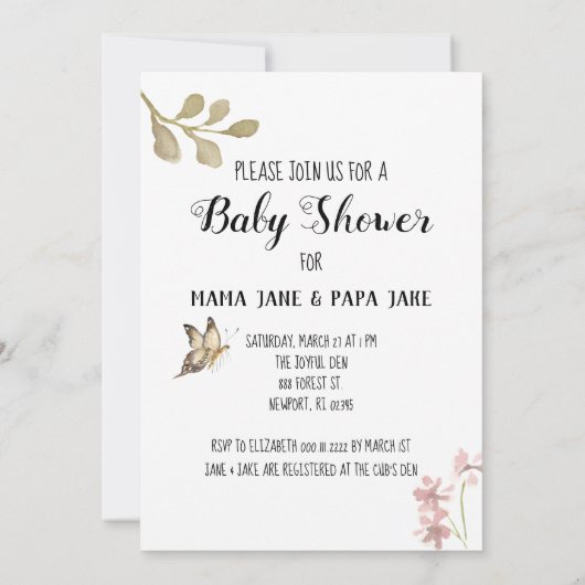 *~*スイートベアがフラワーシャワーを楽しむ招待状 招待状 (裏面)