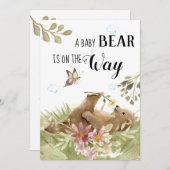 *~*スイートベアがフラワーシャワーを楽しむ招待状 招待状 (正面/裏面)