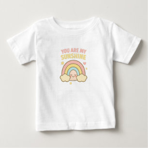 スイートベイビーガール - パステルレインボーチャーム ベビーTシャツ