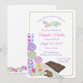 スイートベイビーシャワー　砂糖とスパイス 招待状 (正面/裏面)