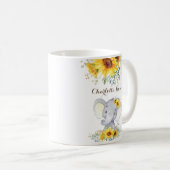 スイートベビーエレファントボホウォーターカラーサンフラワーズ コーヒーマグカップ (正面右)