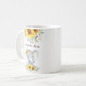 スイートベビーエレファントボホウォーターカラーサンフラワーズ コーヒーマグカップ (正面左)