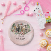 スイートベビーガールアニマルトロピカルサファリシャワー ペーパープレート (パーティー)