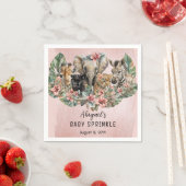 スイートベビーガールアニマルトロピカルサファリスプリンクル スタンダードカクテルナプキン (インサイチュ)