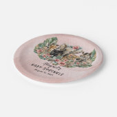 スイートベビーガールアニマルトロピカルサファリスプリンクル ペーパープレート (アングル)