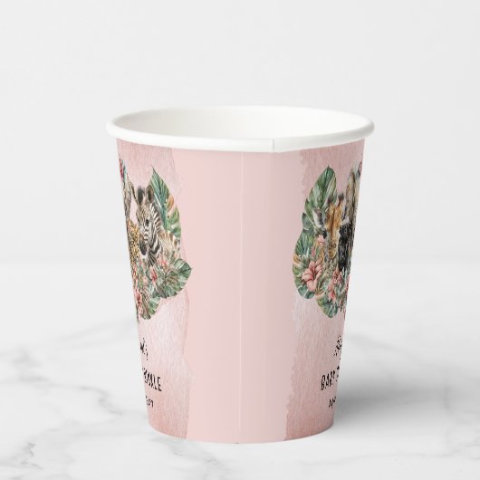 スイートベビーガールアニマルトロピカルサファリスプリンクル 紙コップ (右)