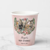 スイートベビーガールアニマルトロピカルサファリスプリンクル 紙コップ (正面)