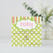 スイートベビーガールシャワー招待状 招待状 (スタンド正面)