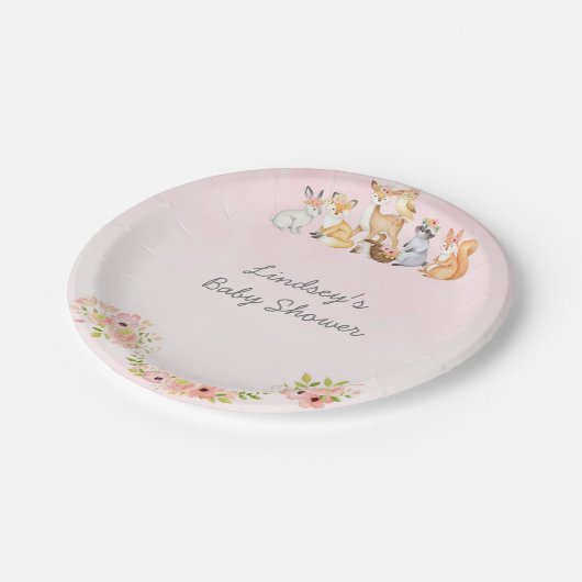 スイートベビーガールシャワー紙プレート ペーパープレート (アングル)
