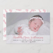 スイートベビーガールスクリプト誕生 案内状 (正面/裏面)