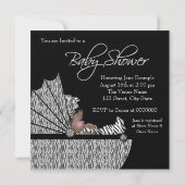 スイートベビーガールゼブラベビーシャワー招待状 招待状 (裏面)