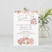 スイートベビーガールティーベビーシャワーパーティー招待状 招待状 (スタンド正面)