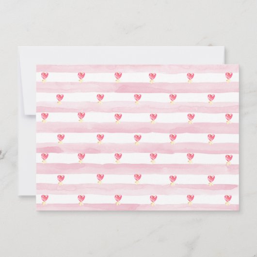 スイートベビーガールバニーベビーシャワー招待状 招待状 (裏面)