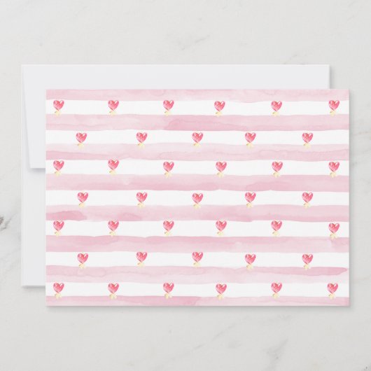 スイートベビーガールバニーベビーシャワー 招待状 (裏面)