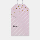 スイートベビーガールピンクと金ゴールド紙吹雪 ギフトタグ (裏面)