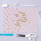 スイートベビーガールピンクと金ゴールド紙吹雪 薄葉紙 (クラフト)