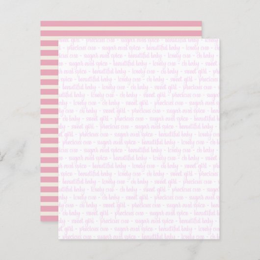 スイートベビーガールピンクスクレーブック紙 (正面/裏面)