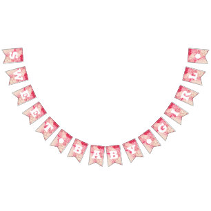 スイートベビーガールピンクベビーシャワー誕生日バナー バンティングフラッグ