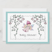 スイートベビーガールフェアリーベビーシャワー招待状 招待状 (正面)