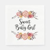 スイートベビーガールフローラベビーシャワー スタンダードランチョンナプキン (正面)