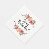 スイートベビーガールフローラベビーシャワー スタンダードランチョンナプキン (角)