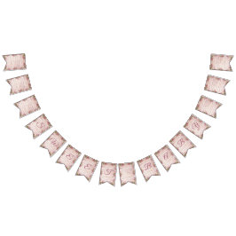 スイートベビーガールフローラヴィンテージバラベビーシャワー バンティングフラッグ