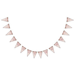 スイートベビーガールフローラヴィンテージバラベビーシャワー バンティングフラッグ