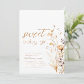 スイートベビーガールベビーシャワーパーティの招待状 招待状 (スタンド正面)