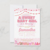 スイートベビーガールベビーシャワー招待状 招待状 (正面)