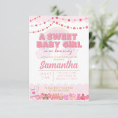 スイートベビーガールベビーシャワー招待状 招待状 (スタンド正面)