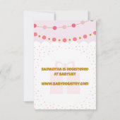 スイートベビーガールベビーシャワー招待状 招待状 (裏面)