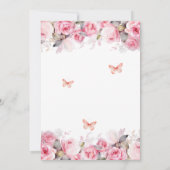 スイートベビーガール赤面バラベビーシャワー招待状 招待状 (裏面)