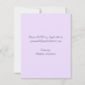 スイートベビーヒッポパープルベビーシャワー招待状 招待状 (裏面)