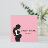 スイートベビーピンクガールシャワーパーティー 招待状 (スタンド正面)