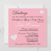 スイートベビーピンクガールシャワーパーティー 招待状 (裏面)