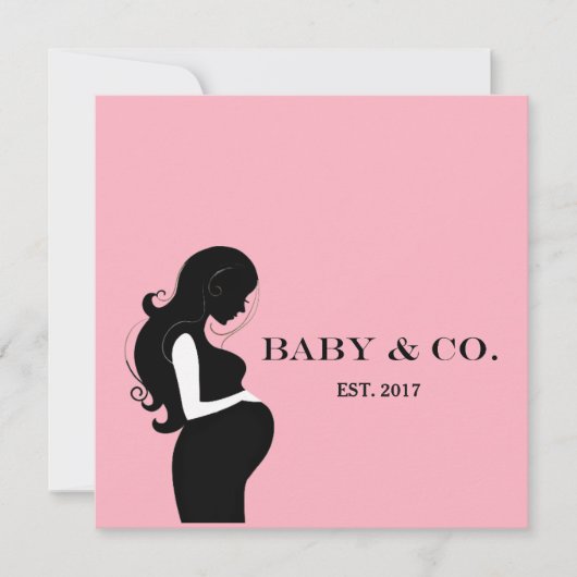 スイートベビーピンクガールシャワーパーティー 招待状 (正面)