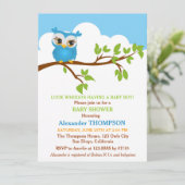 スイートベビーフクロウボーイベビーシャワー招待状 招待状 (スタンド正面)