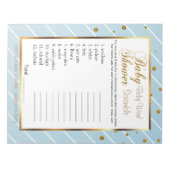 スイートベビーブルーと金ゴールド紙吹雪 – スクランブル ノートパッド (正面)