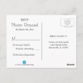 スイートベビーブルーと金ゴールド紙吹雪- RSVP 2 ポストカード (裏面)