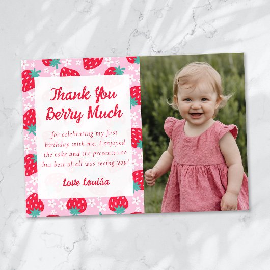 スイートベリーイチゴデイジー写真 サンキューカード