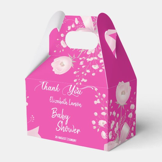 スイートベリーカラーワイルドフラワーベビーシャワー フェイバーボックス (正面サイド)