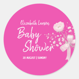 スイートベリーカラーワイルドフラワーベビーシャワー ラウンドシール