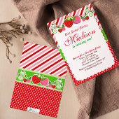 スイートベリーストロベリーバースデーパーティーの招待 招待状