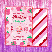 スイートベリーストロベリーバースデーパーティー 招待状