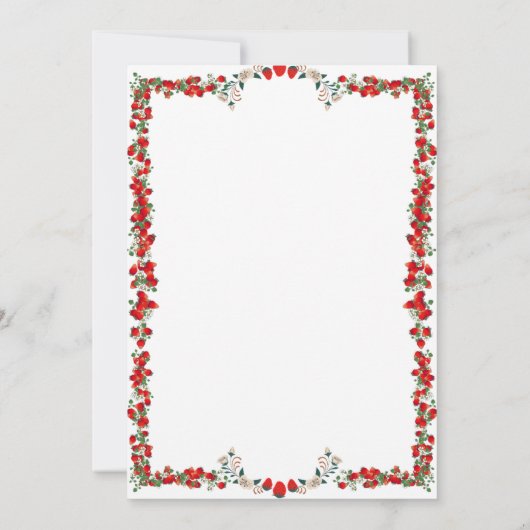 スイートベリーストロベリーファースト誕生日招待状 招待状 (裏面)