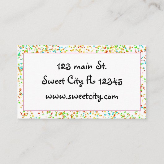 スイートベーカリーデザートパティシエケーキカップケーキ 名刺 (裏面)