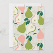スイートペアピンク&グリーンナシツツインベビーシャワー 招待状 (裏面)