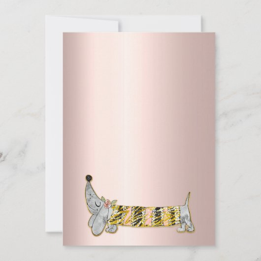 スイートペットバスセットバラドレススウィート16th誕生日 招待状 (裏面)