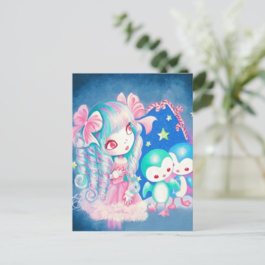 スイートペンギンのクリスマス シーズンポストカード (スタンド正面)